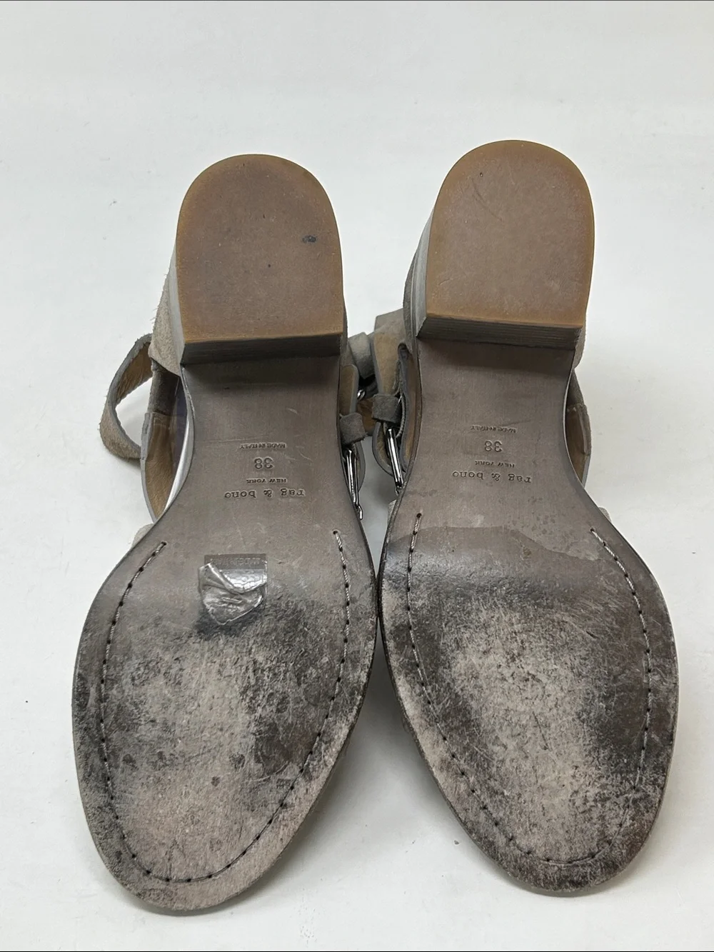 Rag & Bone Madrid Warm Grey Taupe Suede Sandals Size 8